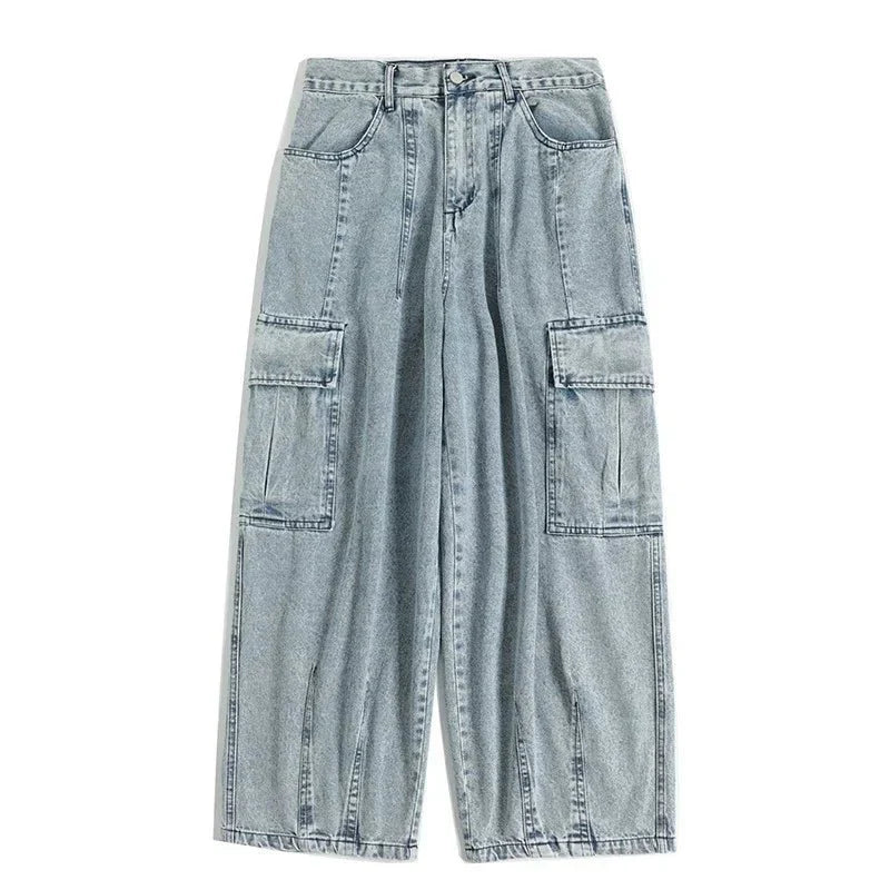 luźne cargo jeans